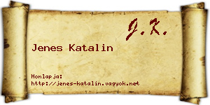 Jenes Katalin névjegykártya